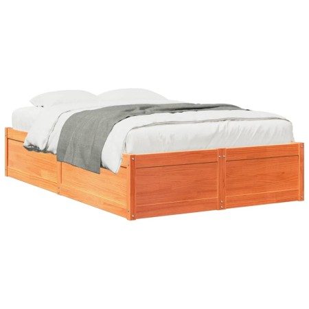 Estructura de cama madera maciza pino marrón cera 120x190 cm de , Camas y somieres - Ref: Foro24-3282389, Precio: 190,80 €, D...