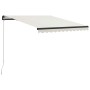 Manual retractable awning with cream LED 300x250 cm by vidaXL, Awnings - Ref: Foro24-3055221, Price: 244,99 €, Discount: %