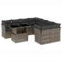 Garden furniture set 9 pieces and gray synthetic rattan cushions by , Garden sets - Ref: Foro24-3266430, Price: 616,57 €, Dis...