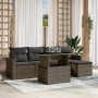 6-piece garden furniture set with gray synthetic rattan cushions by , Garden sets - Ref: Foro24-3267240, Price: 425,35 €, Dis...