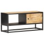 Mueble de TV puerta tallada madera de mango rugosa 90x30x40 cm de vidaXL, Muebles TV - Ref: Foro24-320944, Precio: 123,36 €, ...