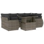 7-piece garden sofa set with gray synthetic rattan cushions by , Garden sets - Ref: Foro24-3268390, Price: 537,99 €, Discount: %