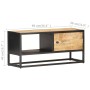 Mueble de TV puerta tallada madera de mango rugosa 90x30x40 cm de vidaXL, Muebles TV - Ref: Foro24-320944, Precio: 123,36 €, ...