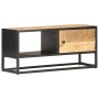 Mueble de TV puerta tallada madera de mango rugosa 90x30x40 cm de vidaXL, Muebles TV - Ref: Foro24-320944, Precio: 123,36 €, ...