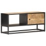 Mueble de TV puerta tallada madera de mango rugosa 90x30x40 cm de vidaXL, Muebles TV - Ref: Foro24-320944, Precio: 123,36 €, ...