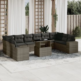 Garden sofa set 11 pieces and gray synthetic rattan cushions by , Garden sets - Ref: Foro24-3269410, Price: 798,15 €, Discoun...