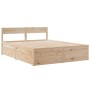 Solid pine wood bed frame with drawers 160x200 cm by , Beds and slatted bases - Ref: Foro24-3282342, Price: 311,36 €, Discoun...