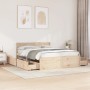 Solid pine wood bed frame with drawers 160x200 cm by , Beds and slatted bases - Ref: Foro24-3282342, Price: 311,36 €, Discoun...