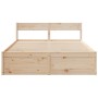 Solid pine wood bed frame with drawers 160x200 cm by , Beds and slatted bases - Ref: Foro24-3282342, Price: 311,36 €, Discoun...