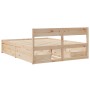 Solid pine wood bed frame with drawers 160x200 cm by , Beds and slatted bases - Ref: Foro24-3282342, Price: 311,36 €, Discoun...