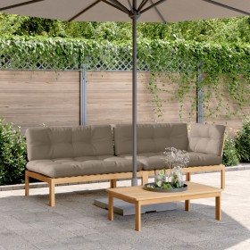 Garden pallet sofa set with 3-piece acacia wood cushions. by , Outdoor sofas - Ref: Foro24-3209323, Price: 462,96 €, Discount: %