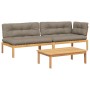 Set aus Gartenpaletten-Sofas und -Kissen 3 Stück Akazienholz von , Outdoor-Sofas - Ref: Foro24-3209323, Preis: 462,96 €, Raba...