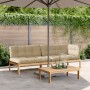 Garden pallet sofa set with 3-piece acacia wood cushions. by , Outdoor sofas - Ref: Foro24-3209321, Price: 438,07 €, Discount: %