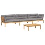 Set aus Gartenpaletten-Sofas und -Kissen 4 Stück Akazienholz von , Outdoor-Sofas - Ref: Foro24-3209368, Preis: 616,85 €, Raba...