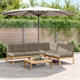 Set aus Gartenpaletten-Sofas und -Kissen 4 Stück Akazienholz von , Outdoor-Sofas - Ref: Foro24-3209335, Preis: 625,99 €, Raba...