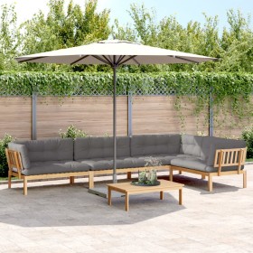 Set of garden pallet sofas and cushions 5 pieces acacia wood by , Outdoor sofas - Ref: Foro24-3209410, Price: 840,99 €, Disco...