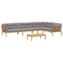 Set of garden pallet sofas and cushions 5 pieces acacia wood by , Outdoor sofas - Ref: Foro24-3209410, Price: 875,14 €, Disco...