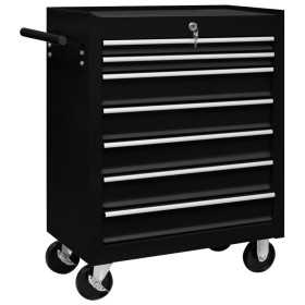 Carrito caja de herramientas 7 cajones negro de vidaXL, Carretillas de carga - Ref: Foro24-147174, Precio: 276,03 €, Descuent...