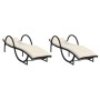 Sun loungers with cushions 2 units synthetic black rattan by , Loungers - Ref: Foro24-3277307, Price: 300,24 €, Discount: %