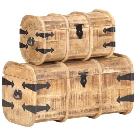 Storage chests 2 units solid mango wood by vidaXL, Storage trunks - Ref: Foro24-320374, Price: 222,62 €, Discount: %