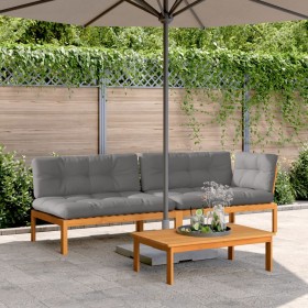 Garden pallet sofa set with 3-piece acacia wood cushions. by , Outdoor sofas - Ref: Foro24-3209446, Price: 410,99 €, Discount: %