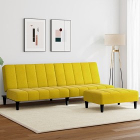 2-seater sofa bed with yellow velvet stool by , Sofas - Ref: Foro24-3258096, Price: 292,99 €, Discount: %