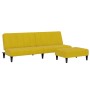 Sofá cama de 2 plazas con taburete terciopelo amarillo de , Sofás - Ref: Foro24-3258096, Precio: 292,99 €, Descuento: %