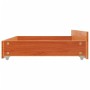 Bed drawers 4 units solid pine wood brown wax by , Beds and accessories - Ref: Foro24-847167, Price: 119,97 €, Discount: %