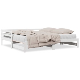 Sofá cama nido madera maciza de pino blanco 90x200 cm de , Camas y somieres - Ref: Foro24-840142, Precio: 151,84 €, Descuento: %