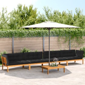 Set of garden pallet sofas and cushions 5 pieces acacia wood by , Outdoor sofas - Ref: Foro24-3209508, Price: 859,69 €, Disco...