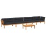 Set of garden pallet sofas and cushions 5 pieces acacia wood by , Outdoor sofas - Ref: Foro24-3209508, Price: 859,69 €, Disco...