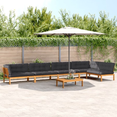 Set of garden pallet sofas and cushions 6 pieces acacia wood by , Outdoor sofas - Ref: Foro24-3209517, Price: 1,00 €, Discoun...