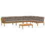 Set of garden pallet sofas and cushions 5 pieces acacia wood by , Outdoor sofas - Ref: Foro24-3209515, Price: 946,00 €, Disco...