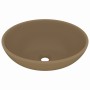 Lavabo de lujo ovalado cerámica crema mate 40x33 cm de vidaXL, Lavabos - Ref: Foro24-146930, Precio: 55,08 €, Descuento: %