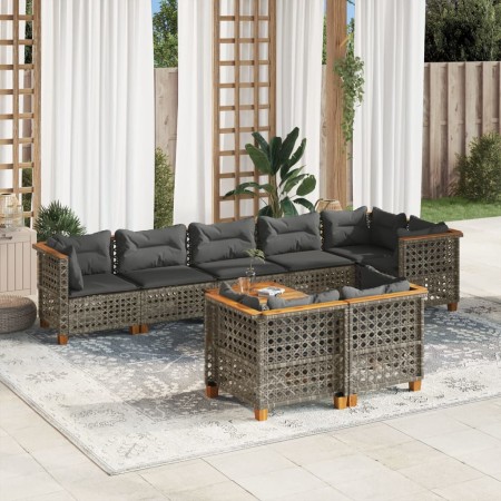 9-teiliges Gartenmöbel-Set und Kissen synthetisches Rattangrau von , Gartensets - Ref: Foro24-3261897, Preis: 752,52 €, Rabat...