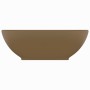 Luxury oval matte cream ceramic washbasin 40x33 cm by vidaXL, Sinks - Ref: Foro24-146930, Price: 55,08 €, Discount: %