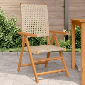 Gartenstühle 2 Stk. massives Akazienholz Rattan PE beige von , Gartenstühle - Ref: Foro24-367653, Preis: 155,30 €, Rabatt: %