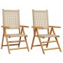 Garden chairs 2 units solid acacia wood PE beige rattan by , Garden chairs - Ref: Foro24-367653, Price: 155,07 €, Discount: %