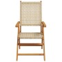 Garden chairs 2 units solid acacia wood PE beige rattan by , Garden chairs - Ref: Foro24-367653, Price: 155,07 €, Discount: %