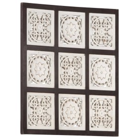 Panel de pared tallado a mano MDF marrón y blanco 60x60x1,5 cm de vidaXL, Recubrimiento de paredes - Ref: Foro24-321654, Prec...