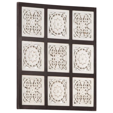 Panel de pared tallado a mano MDF marrón y blanco 60x60x1,5 cm de vidaXL, Recubrimiento de paredes - Ref: Foro24-321654, Prec...