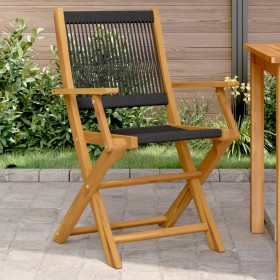 Garden chairs 2 units solid acacia wood black polypropylene by , Garden chairs - Ref: Foro24-367666, Price: 145,31 €, Discoun...