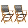 Garden chairs 2 units solid acacia wood black polypropylene by , Garden chairs - Ref: Foro24-367666, Price: 145,31 €, Discoun...