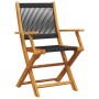 Garden chairs 2 units solid acacia wood black polypropylene by , Garden chairs - Ref: Foro24-367666, Price: 145,31 €, Discoun...