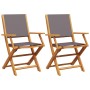 Garden chairs 2 units solid acacia wood and anthracite fabric by , Garden chairs - Ref: Foro24-367670, Price: 127,99 €, Disco...