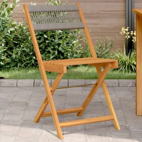 Bistro chairs 2 units solid acacia wood and gray polypropylene by , Garden chairs - Ref: Foro24-367679, Price: 90,58 €, Disco...