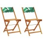 Bistro chairs 2 units acacia wood and leaf print fabric by , Garden chairs - Ref: Foro24-367685, Price: 88,15 €, Discount: %