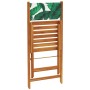 Bistro chairs 2 units acacia wood and leaf print fabric by , Garden chairs - Ref: Foro24-367685, Price: 88,15 €, Discount: %