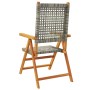 Reclining garden chairs 6 pcs PE rattan solid wood gray by , Garden chairs - Ref: Foro24-3214524, Price: 441,15 €, Discount: %