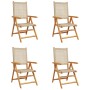 Reclining garden chairs 4 pcs PE rattan solid wood beige by , Garden chairs - Ref: Foro24-3214526, Price: 300,88 €, Discount: %